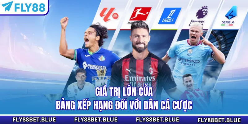 Giá trị lớn của bảng xếp hạng đối với dân cá cược